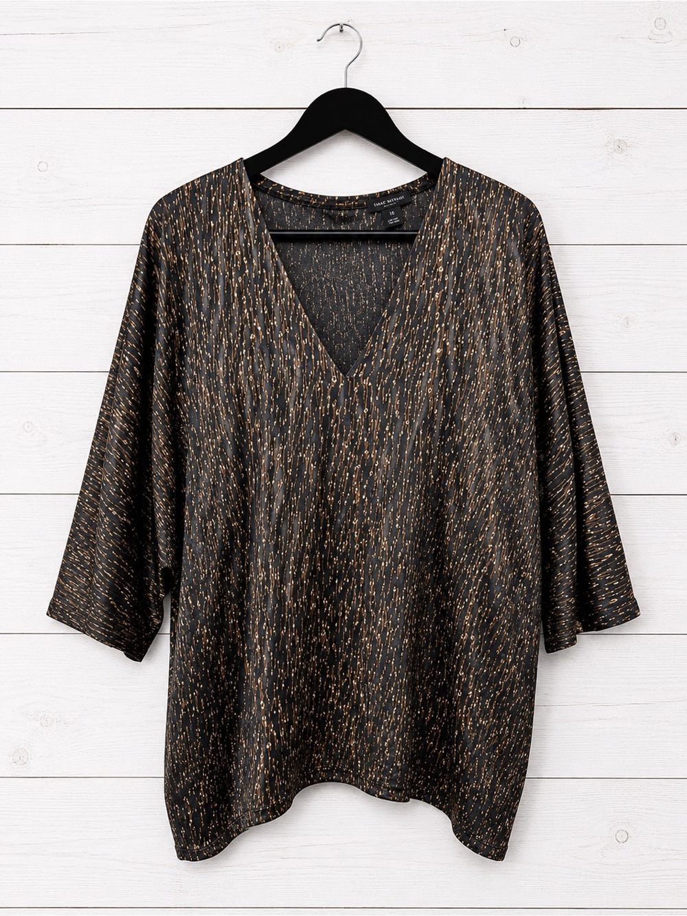 Banana Republic Satin Leopard Stripe Dolman Sleeve Blouse Women’s Size XL NWOT